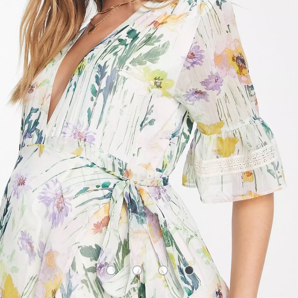 Floral Maxi Dress with Tie Waist